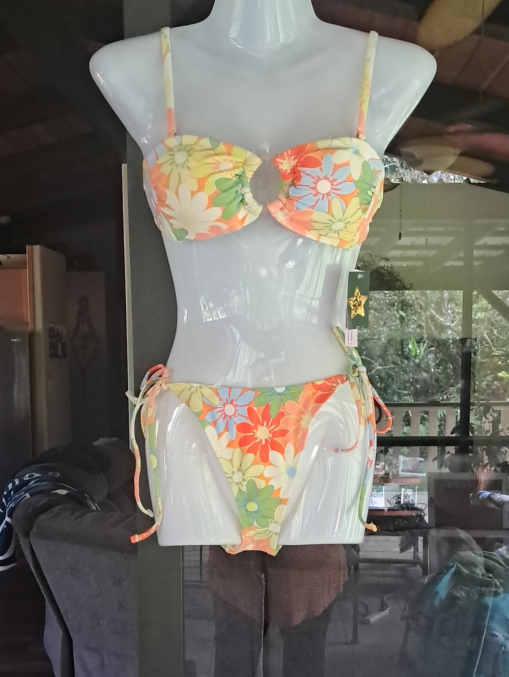 Target Floral Underwire Tie-Side Bikini - Pastel Orange, Yellow, Green, Blue